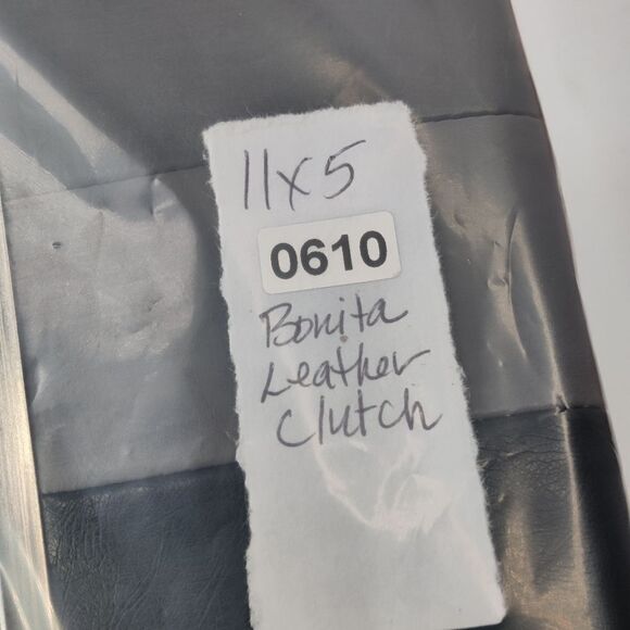 Bonita Clutch Bag Black and Gray Wide Stripe Color Block Wallet - Picture 8 of 8